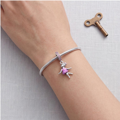 Ballerina Dangle Charm worn on a charm bracelet
