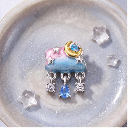 Moon Cloud Charm on a silver charm bracelet