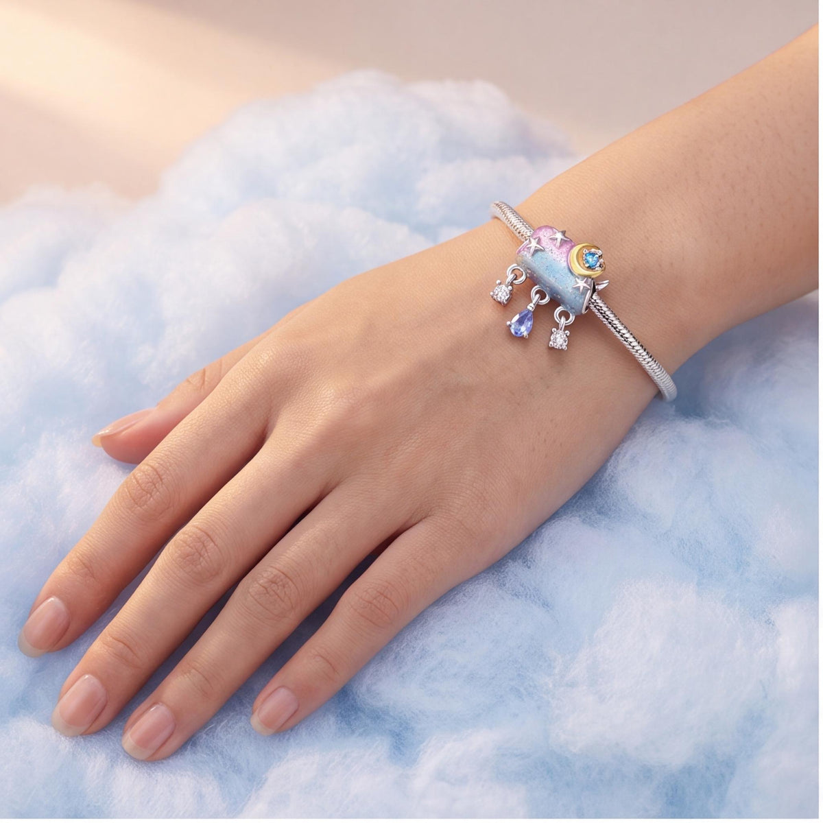 Moon Cloud Charm, sterling silver bead charm, photo 8