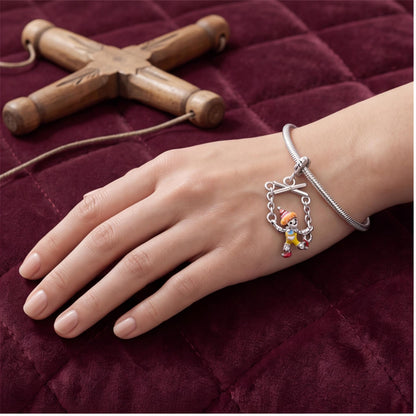 Puppet Marionette Charm close-up on a bracelet