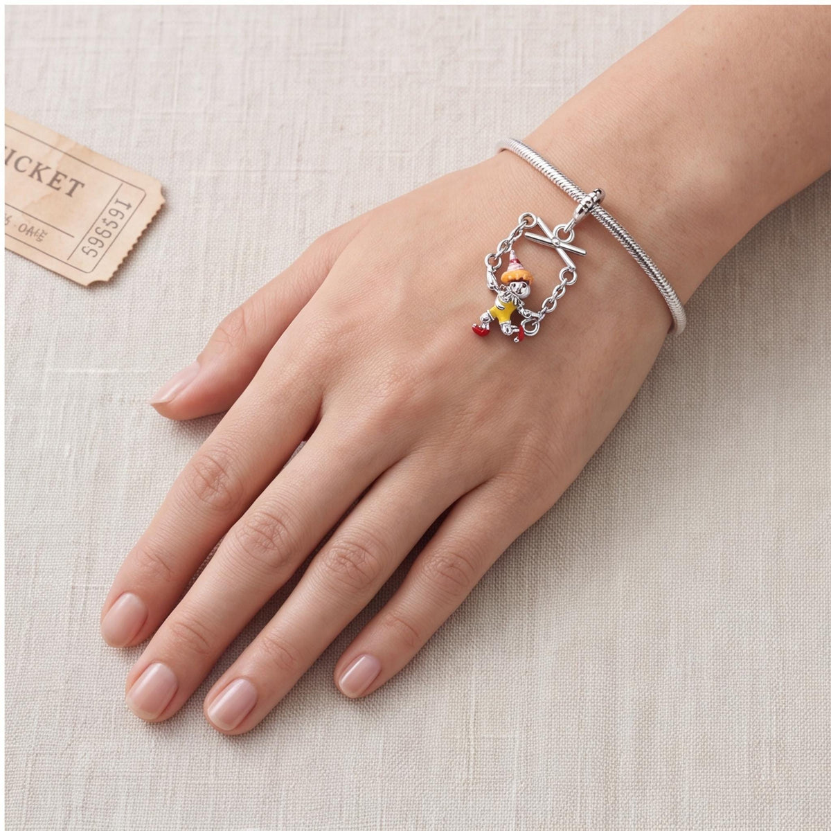 Puppet Marionette Charm worn on a charm bracelet