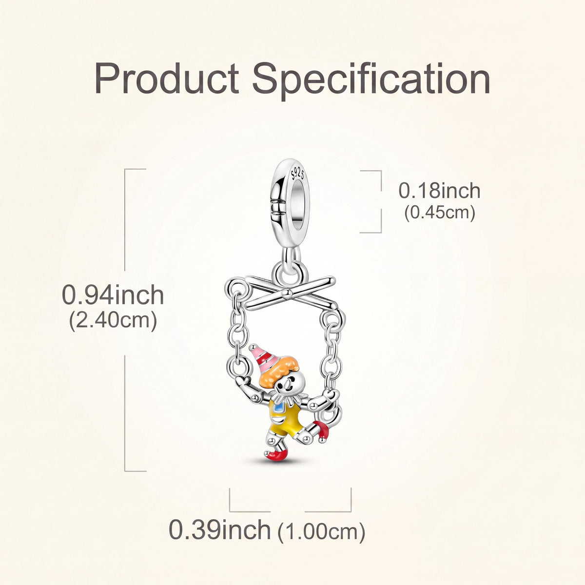 Puppet Marionette Charm size and details