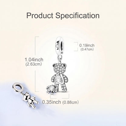 Teddy Bear Heart Dangle size and details