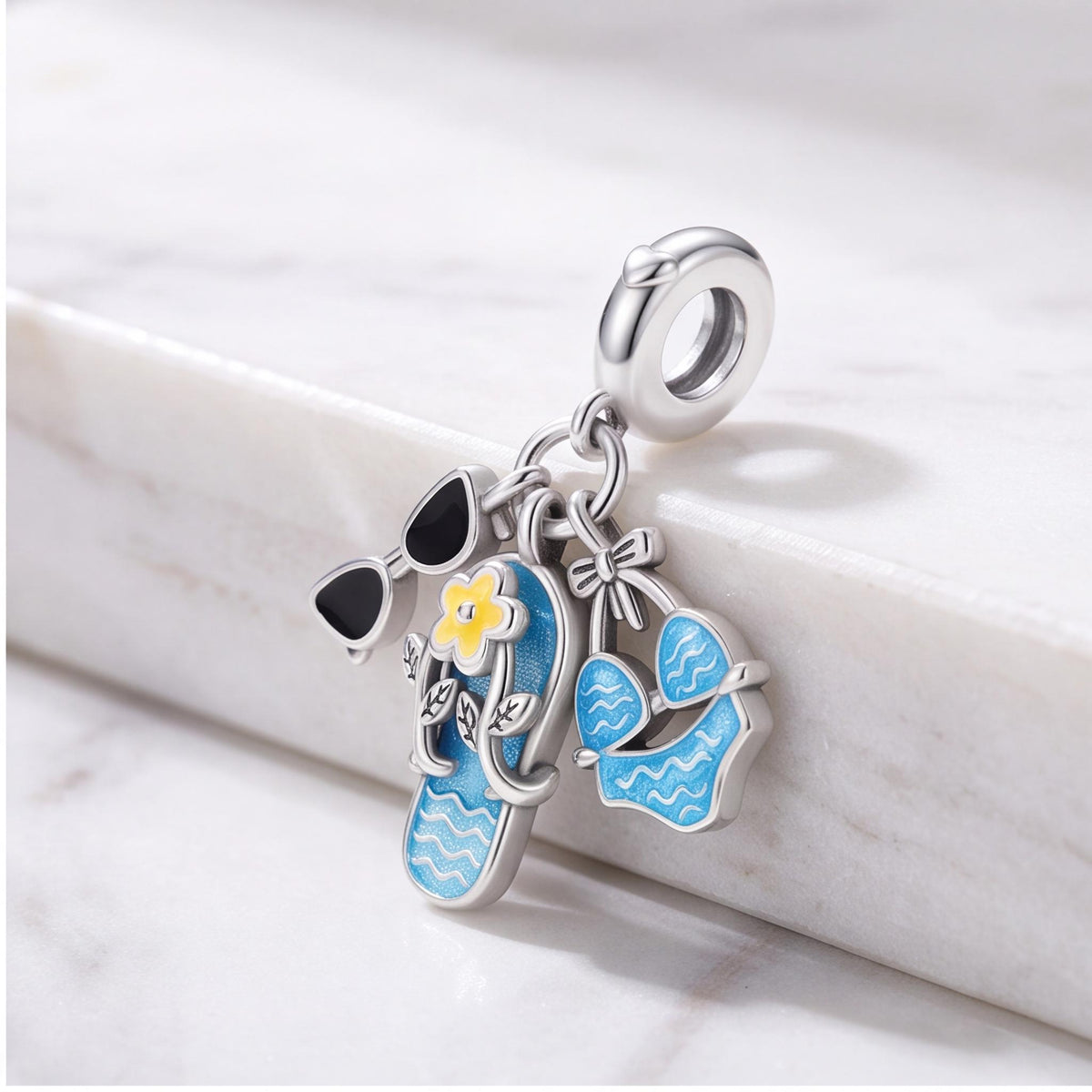 Summer Beach Dangle Charm, sterling silver dangle charm, photo 7