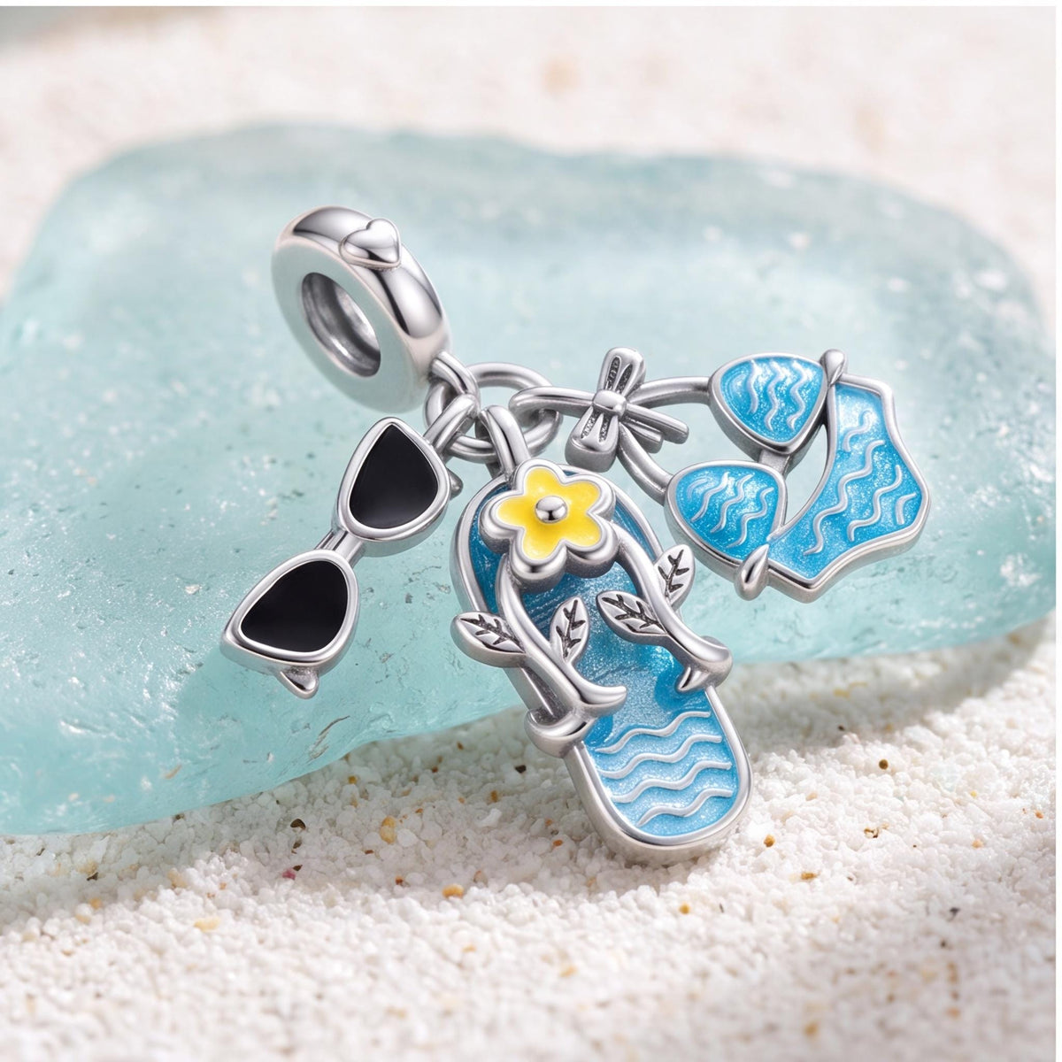 Summer Beach Dangle Charm, sterling silver dangle charm, photo 8