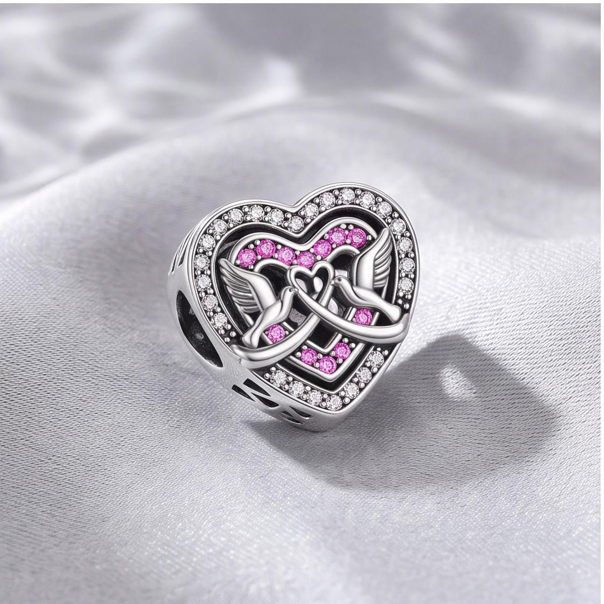 Love Doves Heart Bead styled as a gift