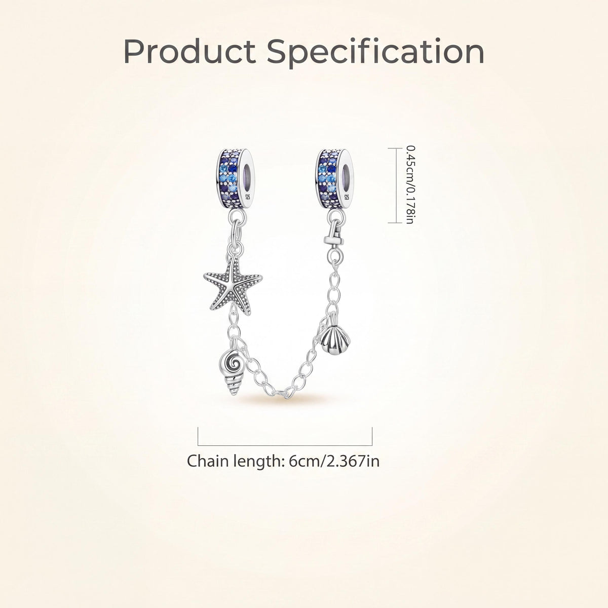 Ocean Starfish Charm size and details