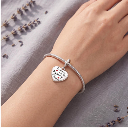 Friends Heart Dangle worn on a charm bracelet