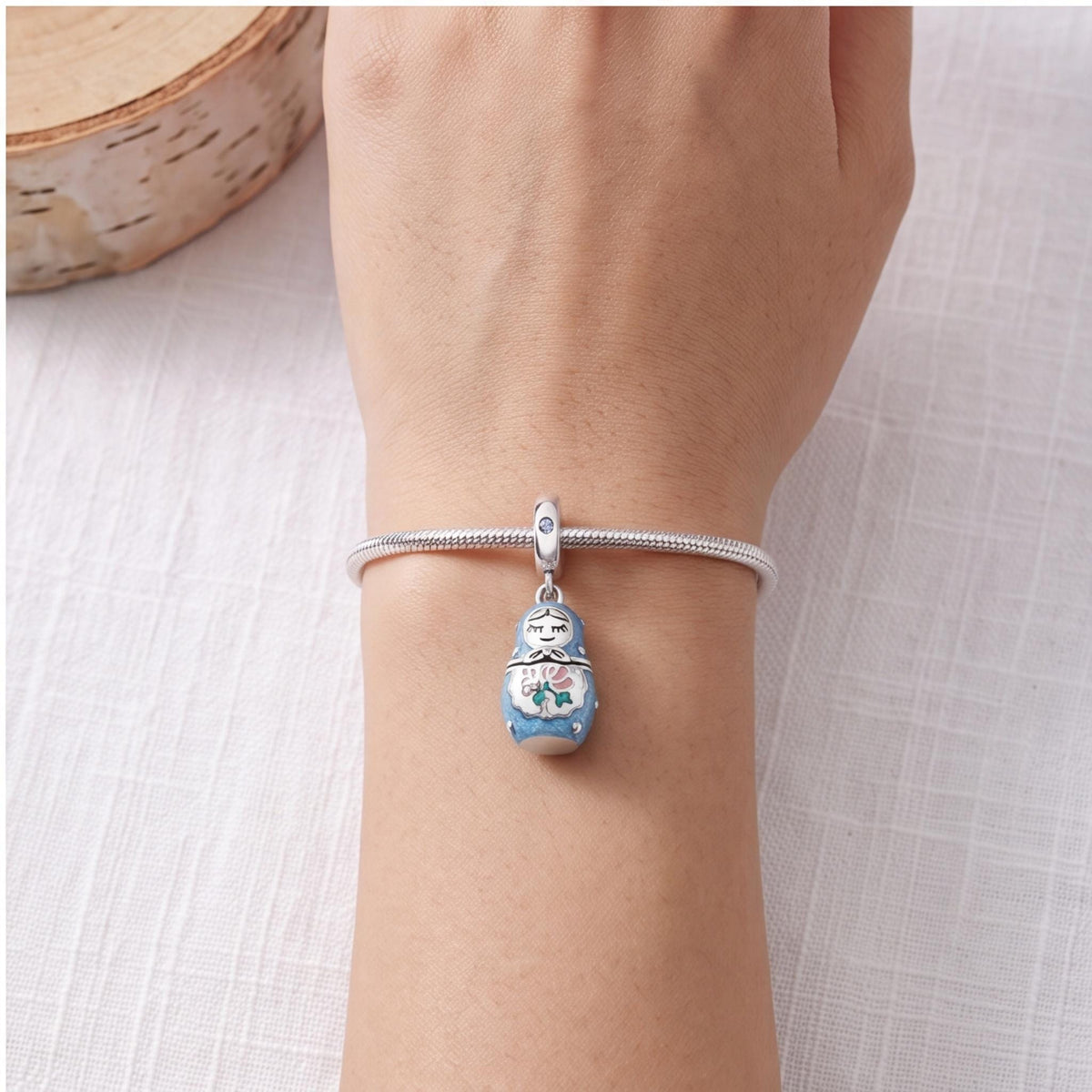 Nesting Doll Dangle, sterling silver dangle charm, photo 7