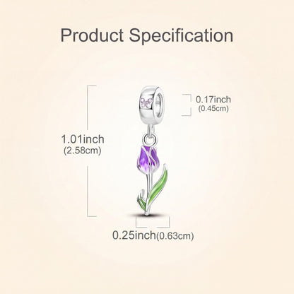 Purple Tulip Dangle size and details