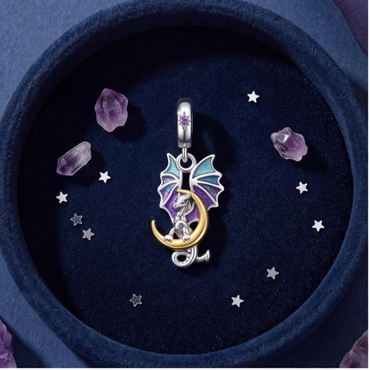 Dragon Moon Charm, sterling silver dangle charm, photo 7