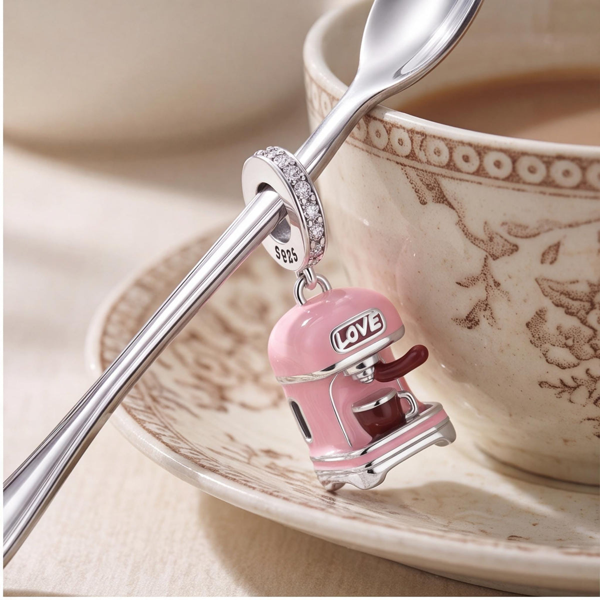 Coffee Machine Charm, sterling silver dangle charm, photo 7