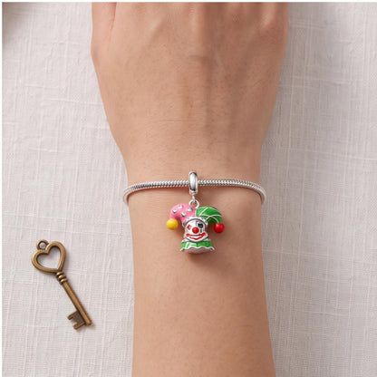 Jester Clown Charm worn on a charm bracelet