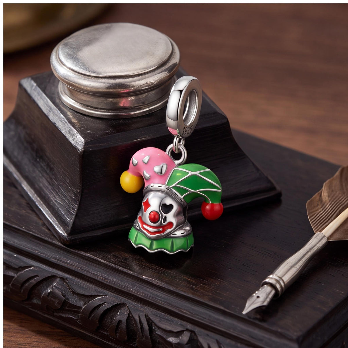 Jester Clown Charm styled as a gift