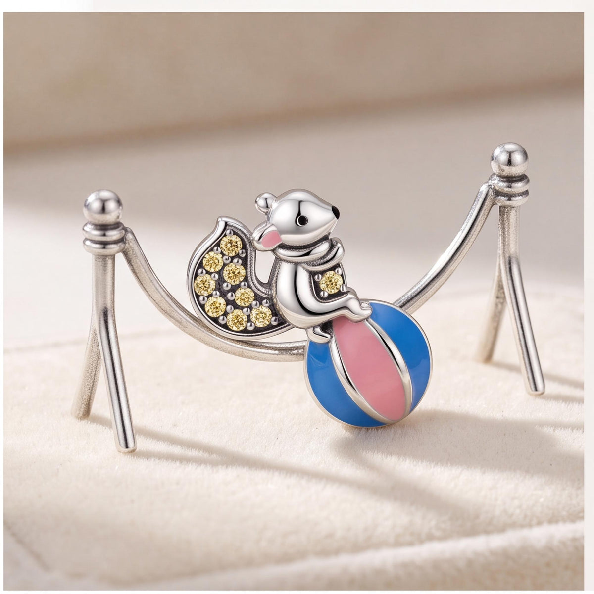 Circus Animal Ball Charm, sterling silver dangle charm, photo 9