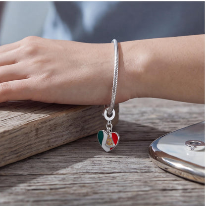 Italy Pizza Heart Charm, sterling silver dangle charm, photo 10