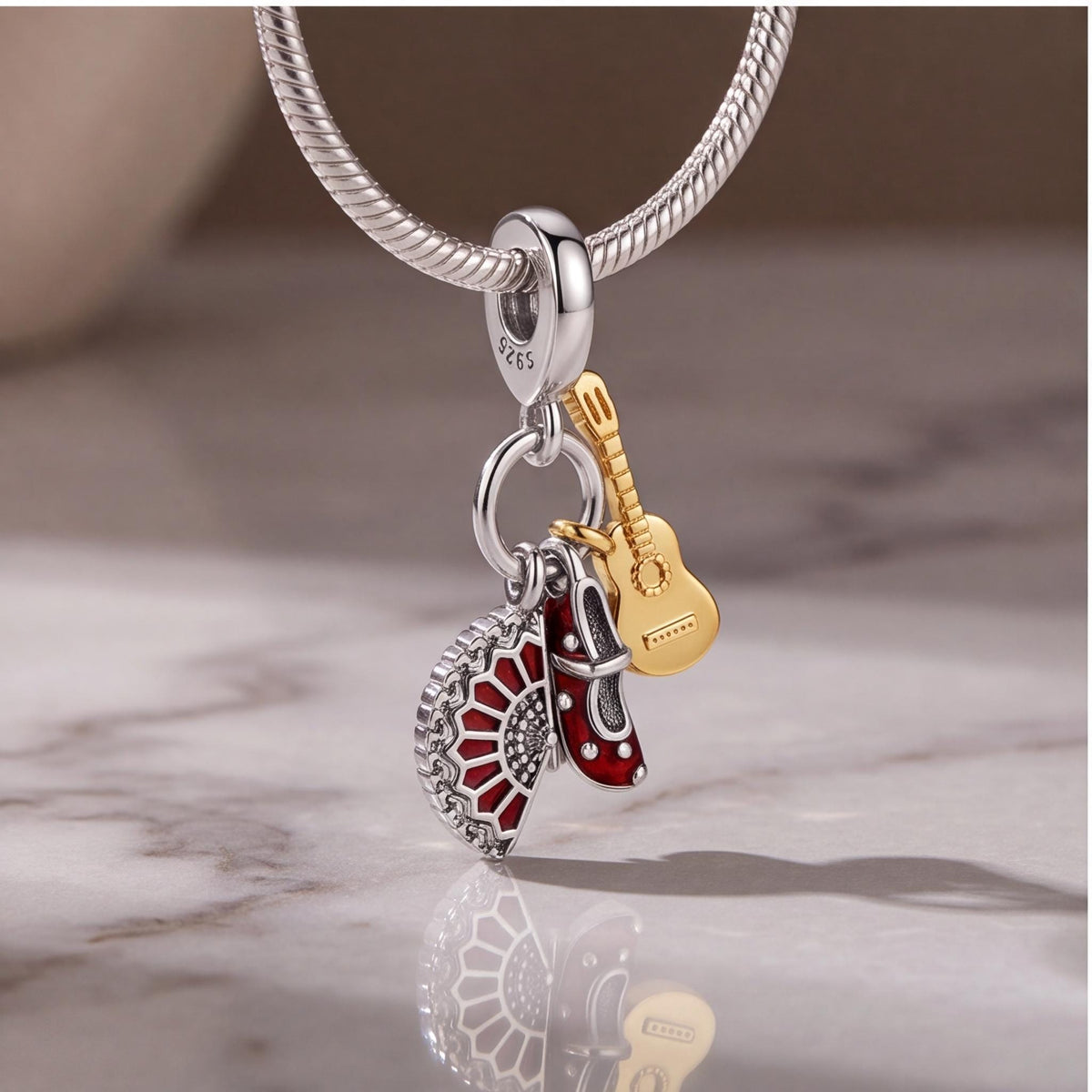 Flamenco Dangle Charm, sterling silver dangle charm, photo 8