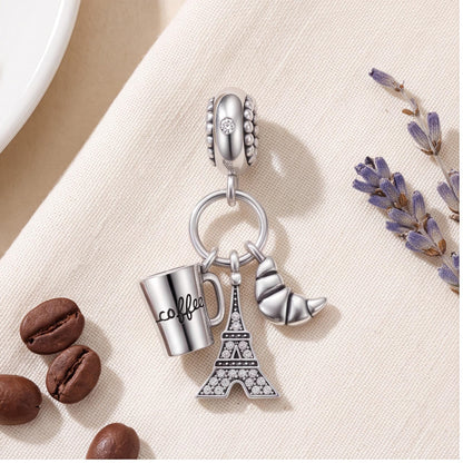 Paris Eiffel Tower Dangle worn on a charm bracelet