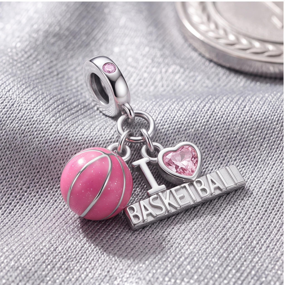 Basketball Dangle Charm styled as a gift