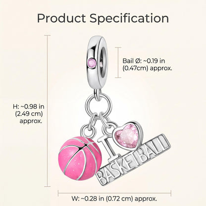 Basketball Dangle Charm size and details