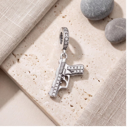 Gun Dangle Charm, sterling silver dangle charm, photo 7