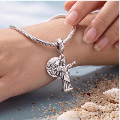Christ Redeemer Dangle, sterling silver dangle charm, photo 8