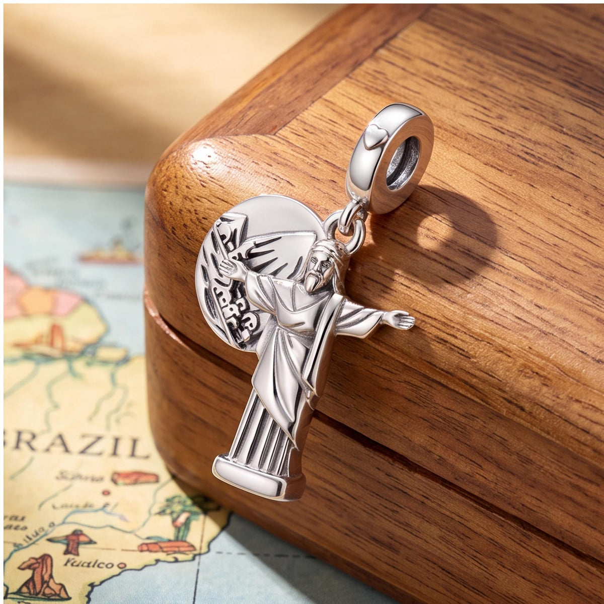 Christ Redeemer Dangle, sterling silver dangle charm, photo 9