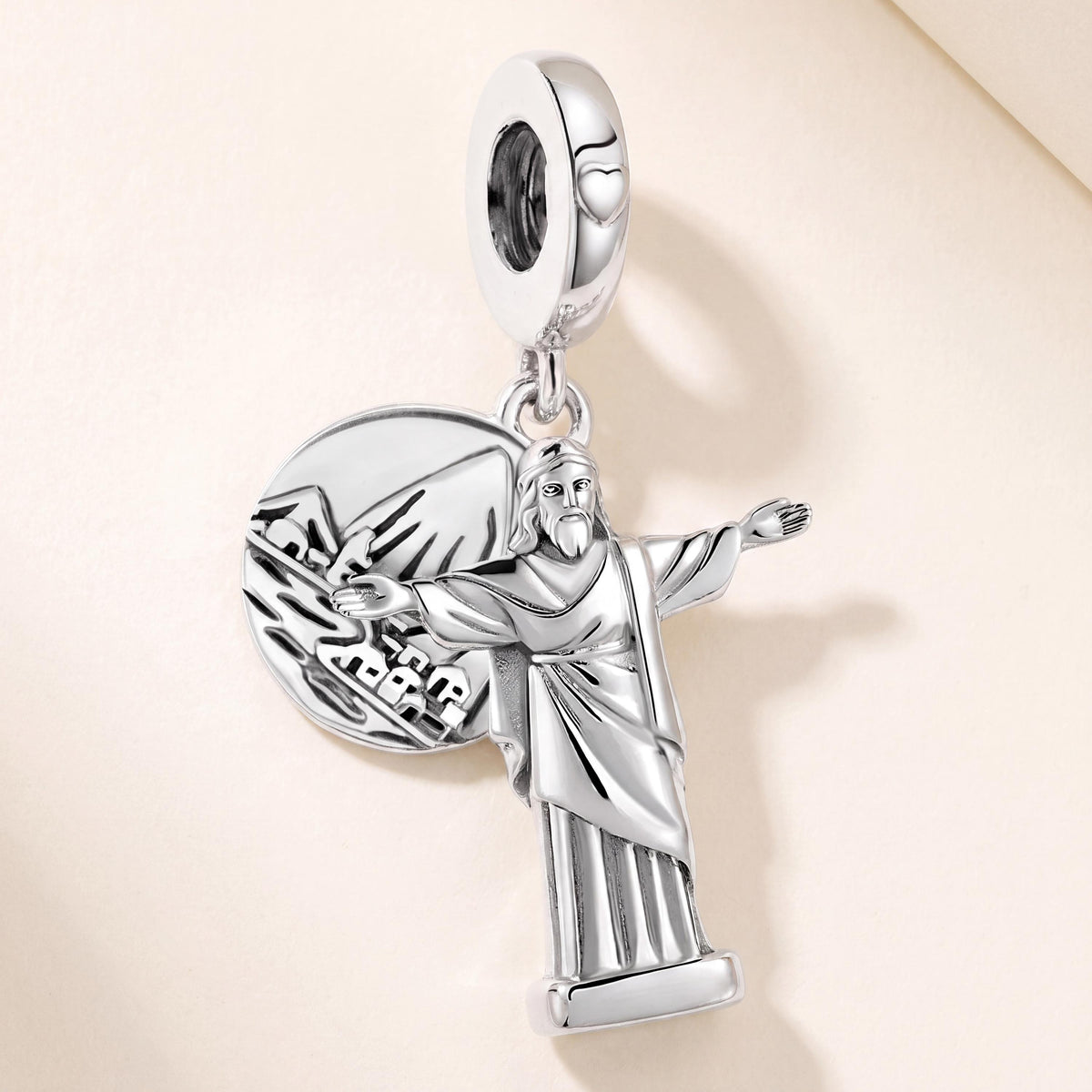 Christ Redeemer Dangle in 925 sterling silver, fits European-style charm bracelets