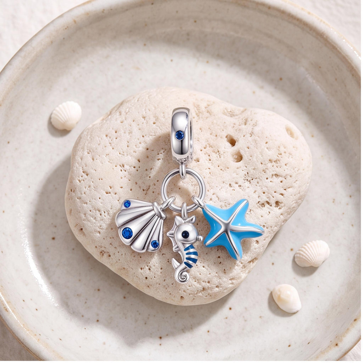 Ocean Trio Dangle Charm, sterling silver dangle charm, photo 9