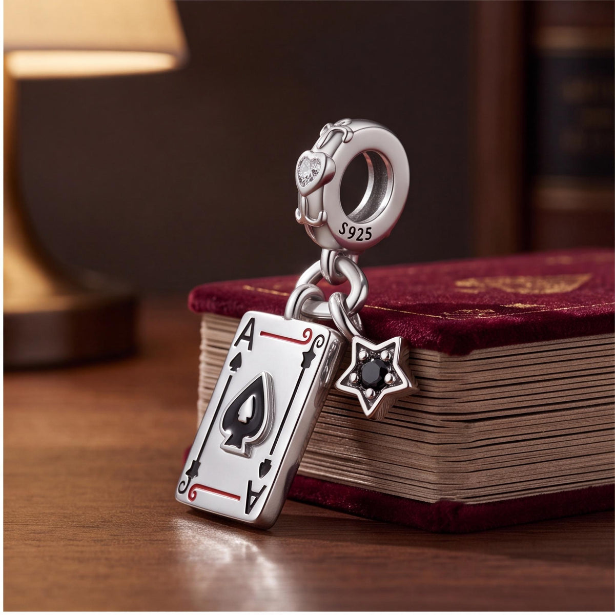 Ace of Spades Charm, sterling silver dangle charm, photo 7