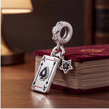 Ace of Spades Charm, sterling silver dangle charm, photo 7