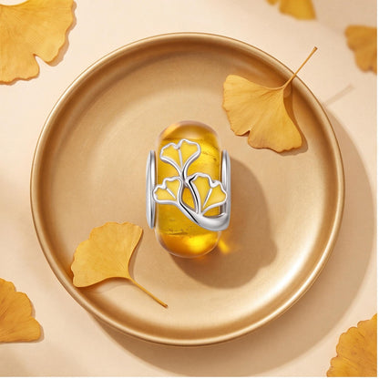 Ginkgo Leaf Bead, sterling silver bead charm, photo 9