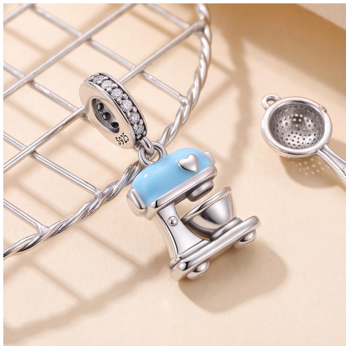 Stand Mixer Charm, sterling silver dangle charm, photo 7