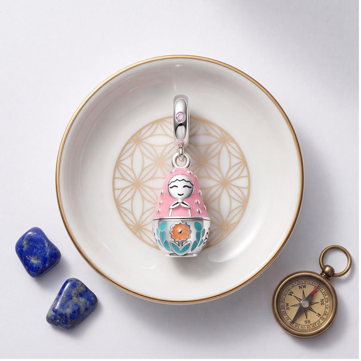 Nesting Doll Charm, sterling silver dangle charm, photo 9