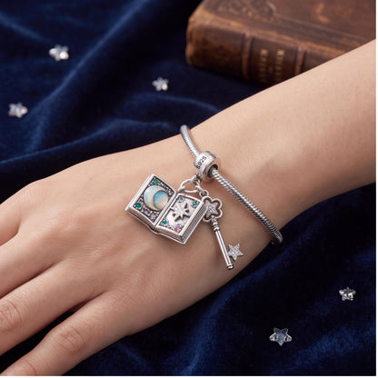 Magic Book Key Dangle, sterling silver dangle charm, photo 8