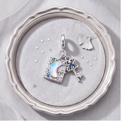 Magic Book Key Dangle, sterling silver dangle charm, photo 7