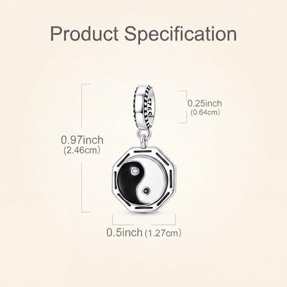 Yin Yang Bagua Charm size and details