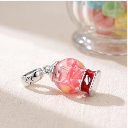 Gumball Machine Charm on a silver charm bracelet