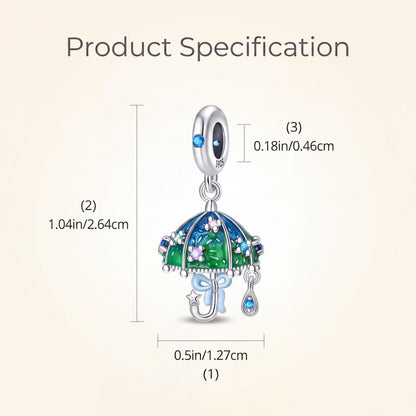 Raindrop Umbrella Charm size and details