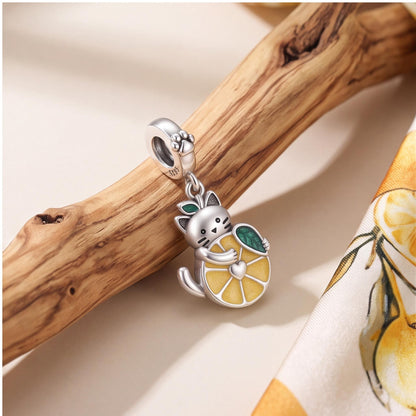 Cat Lemon Dangle Charm styled as a gift
