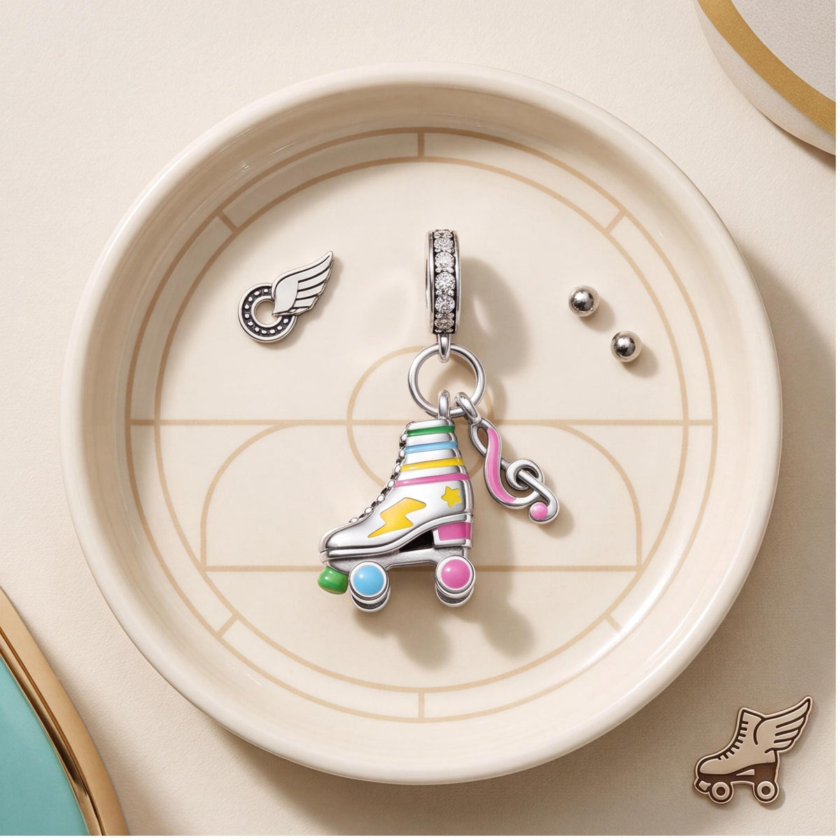 Roller Skate Dangle Charm, sterling silver dangle charm, photo 9