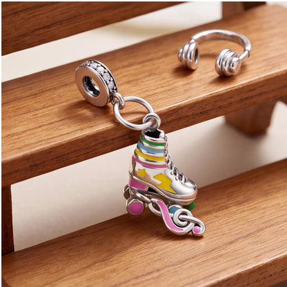 Roller Skate Dangle Charm styled as a gift