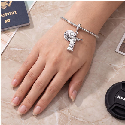 Christ Redeemer Dangle worn on a charm bracelet