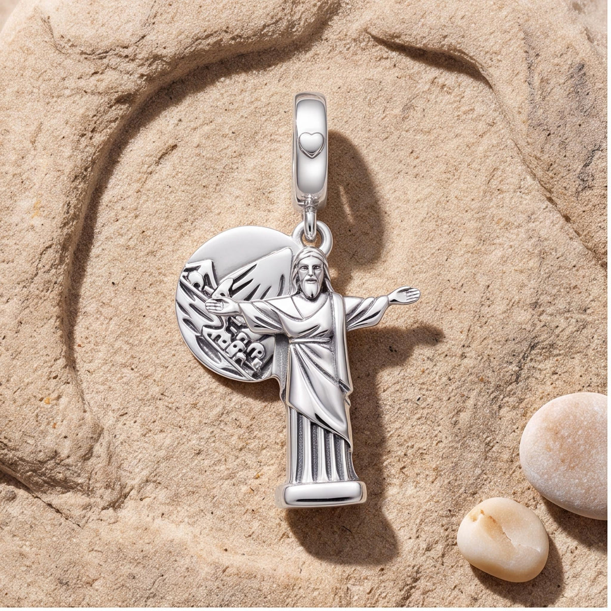Christ Redeemer Dangle, sterling silver dangle charm, photo 7