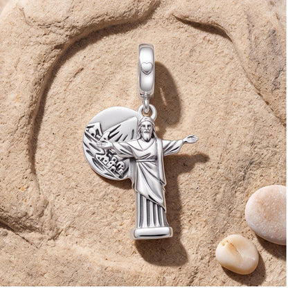 Christ Redeemer Dangle, sterling silver dangle charm, photo 7