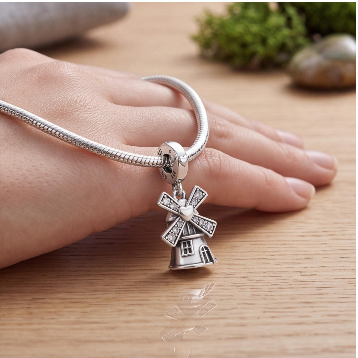 Dutch Windmill Charm, sterling silver dangle charm, photo 8