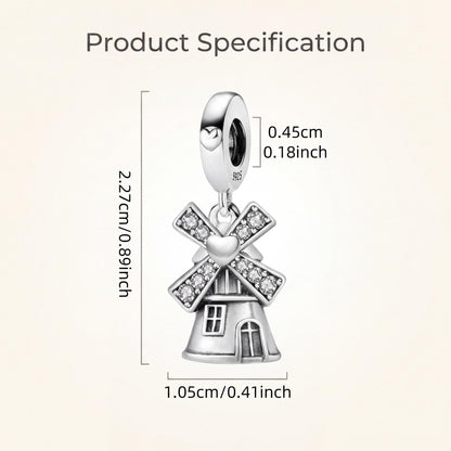 Dutch Windmill Charm size and details
