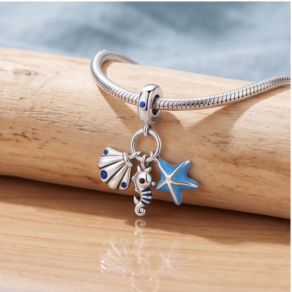 Ocean Trio Dangle Charm, sterling silver dangle charm, photo 10
