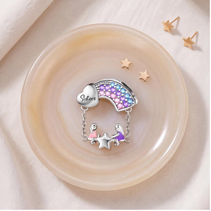 Sisters Rainbow Charm, sterling silver bead charm, photo 9