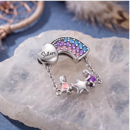 Sisters Rainbow Charm, sterling silver bead charm, photo 7